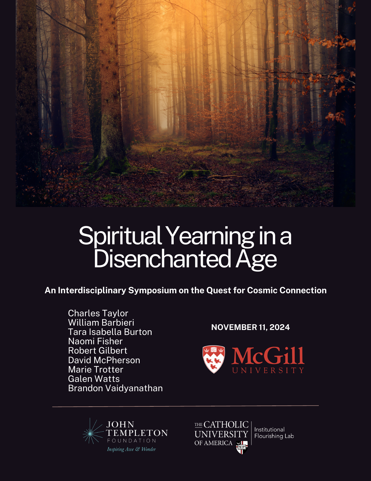 Poster for Spiritual Yearning in a Disenchanted Age at McGill University