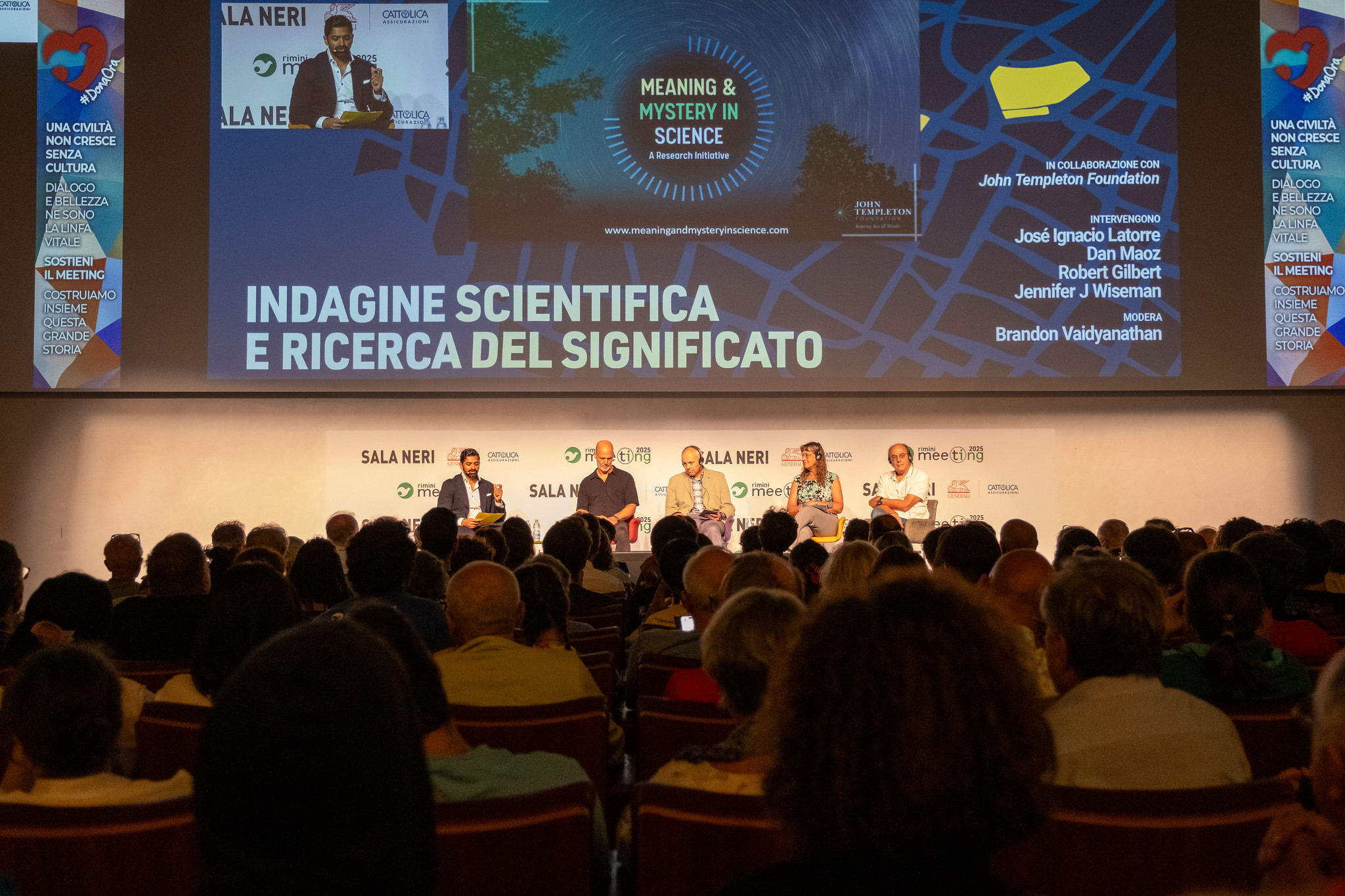 Large audience gathered for a Meaning and Mystery in Science panel at the Rimini Meeting